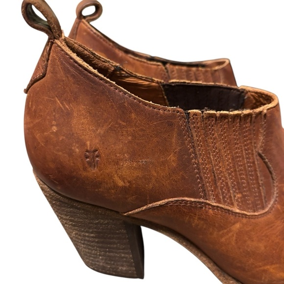 Frye Ilana Pull On Leather Women’s Shooties Booties Shoes Cognac 9 B - Picture 2 of 8